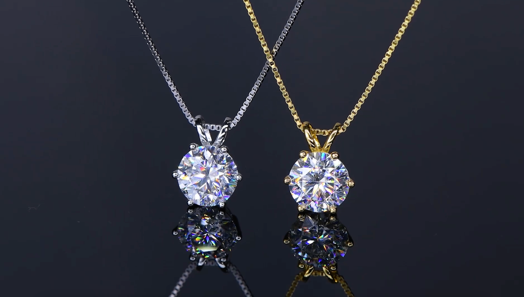 Luxury Solitaire Moissanite Necklace (FREE Earrings included)-Olarajewelry