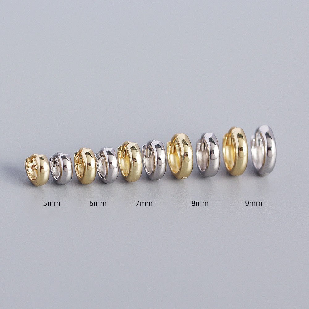 925 Sterling Silver Polished Round Multiple Sizes Hoop Earrings-Olarajewelry