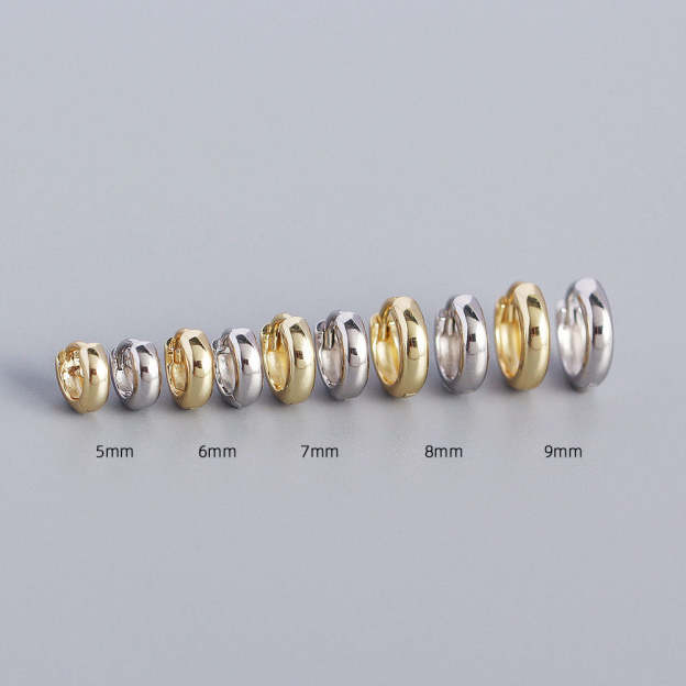 925 Sterling Silver Polished Round Multiple Sizes Hoop Earrings-Olarajewelry