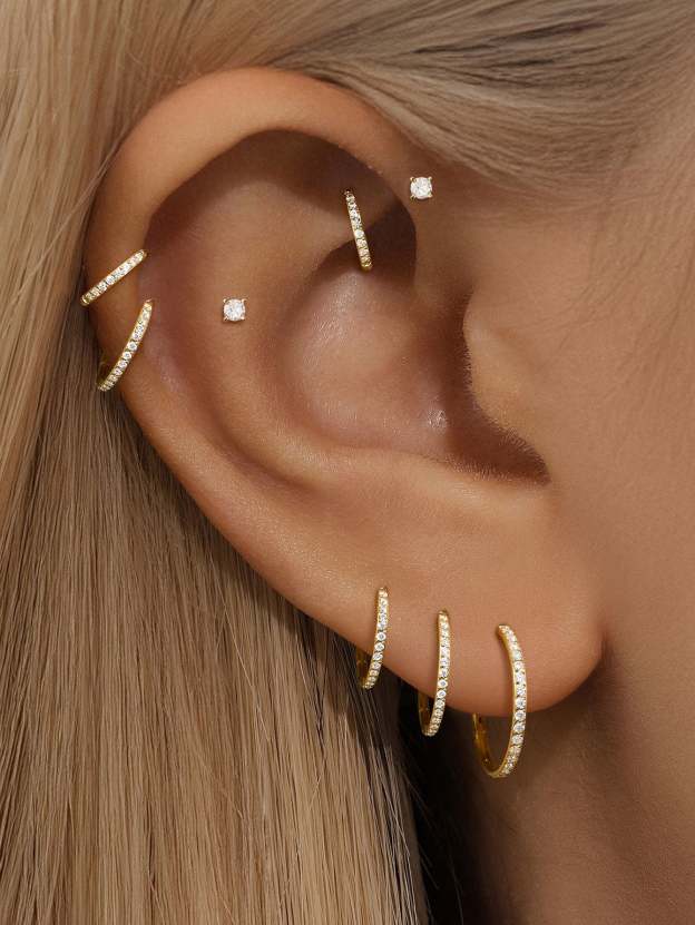 Titanium Waterproof Multiple Sizes 5A CZ Cartilage Hoop 16g 18g-Olarajewelry