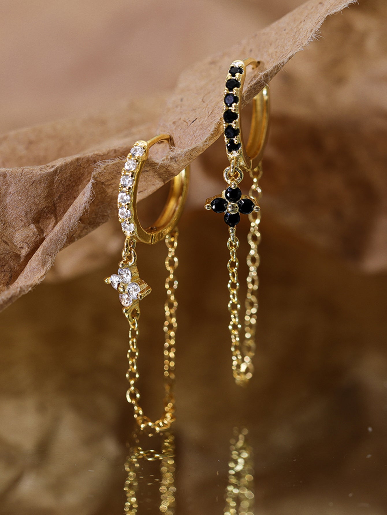 S925 Olara Blossom Chain Earring-Olarajewelry