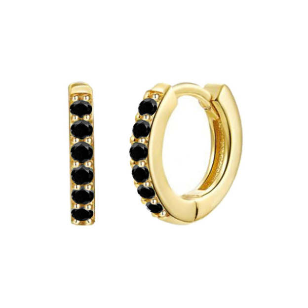 S925 Black Flower Drop Earring Pairs-Olarajewelry