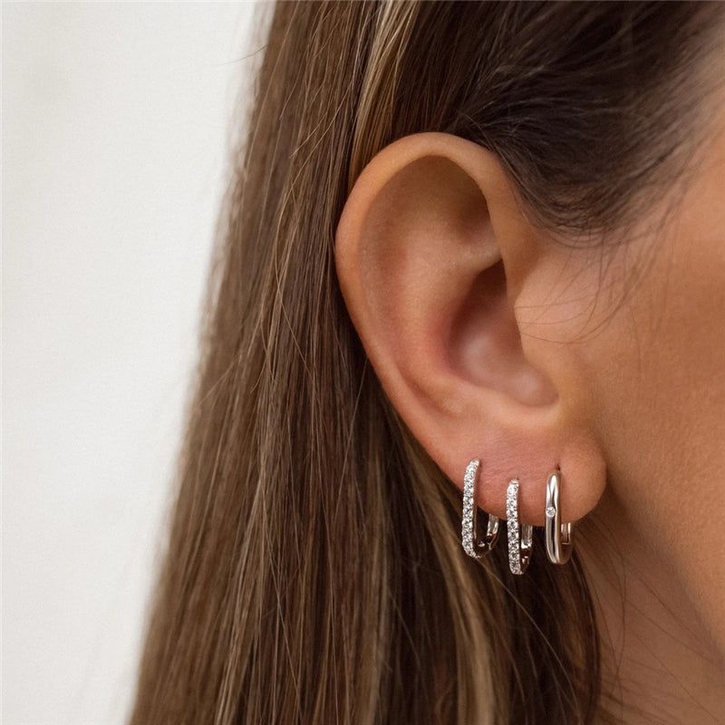 O-shaped zircon minimalist cool style earrings for women-Olarajewelry