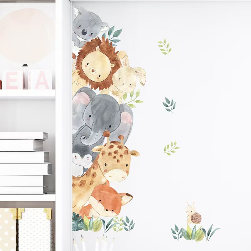 Peek-A-Boo Animal Nursery Wall Stickers