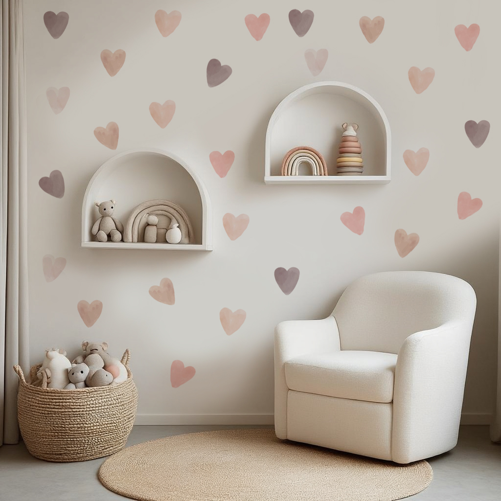 Boho Heart Nursery Wall Stickers