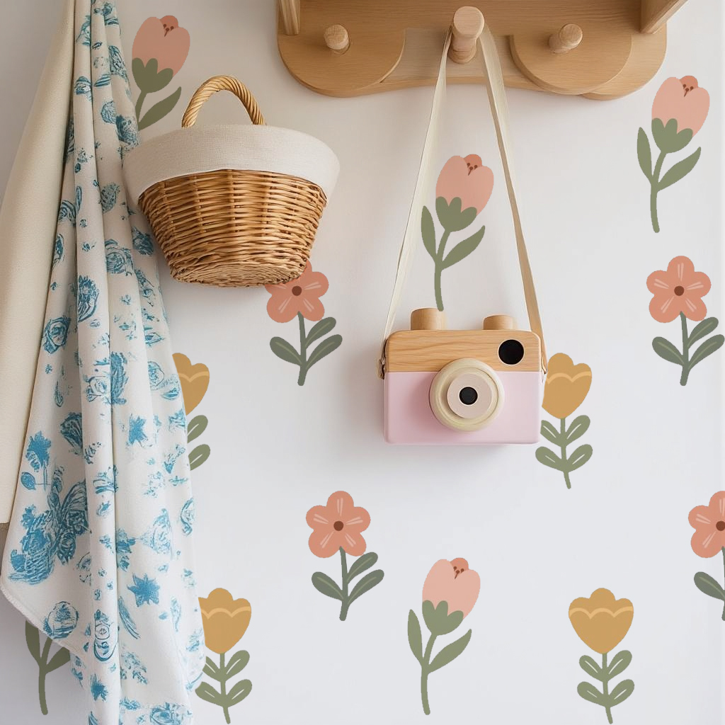 Boho Flowers Nursery Wall Stickers