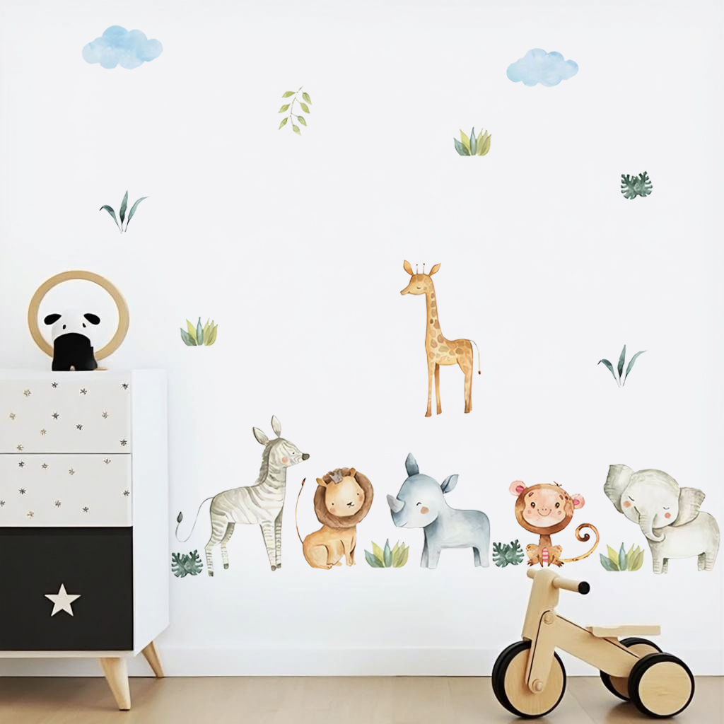 Animals At The Zoo Nursery Wall Stickers
