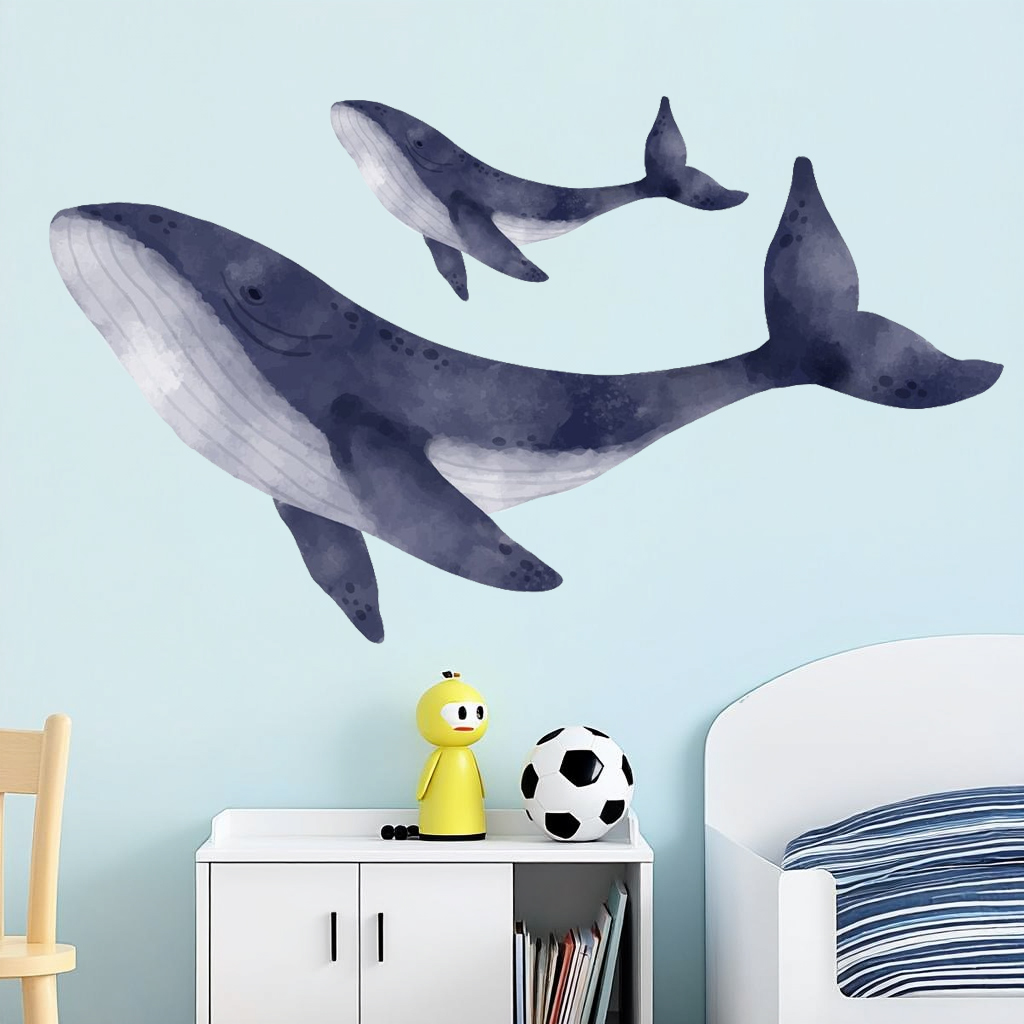Large Whale Nursery Wall Sticker