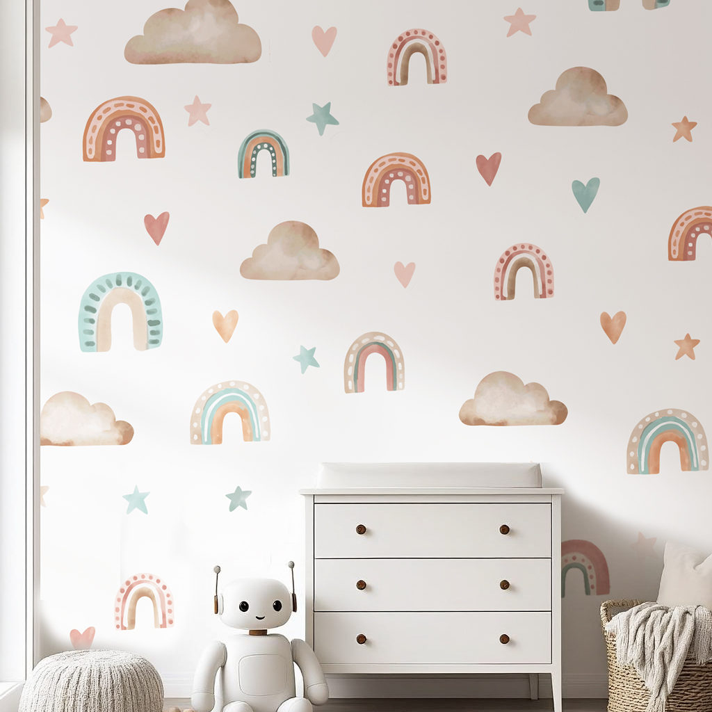 Rainbow & Clouds Nursery Wall Sticker
