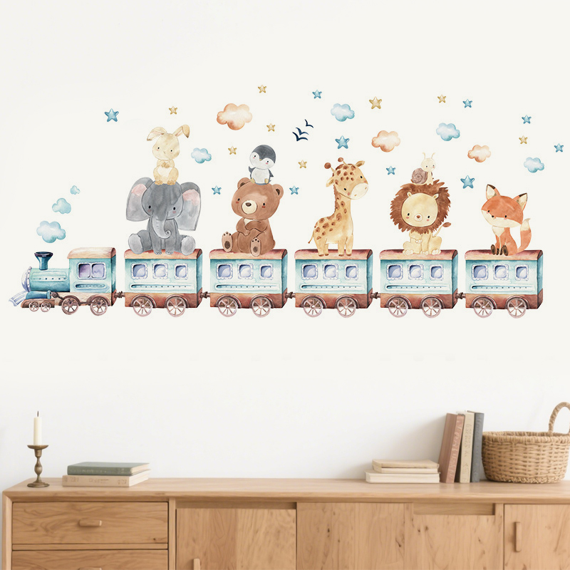 Animal Train Nursery Wall Sticker