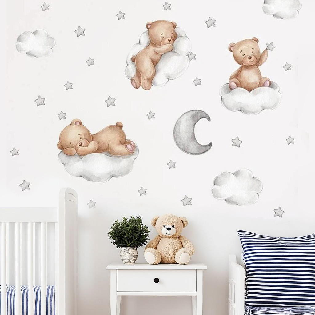 Bears In The Clouds Nursery Wall Sticker