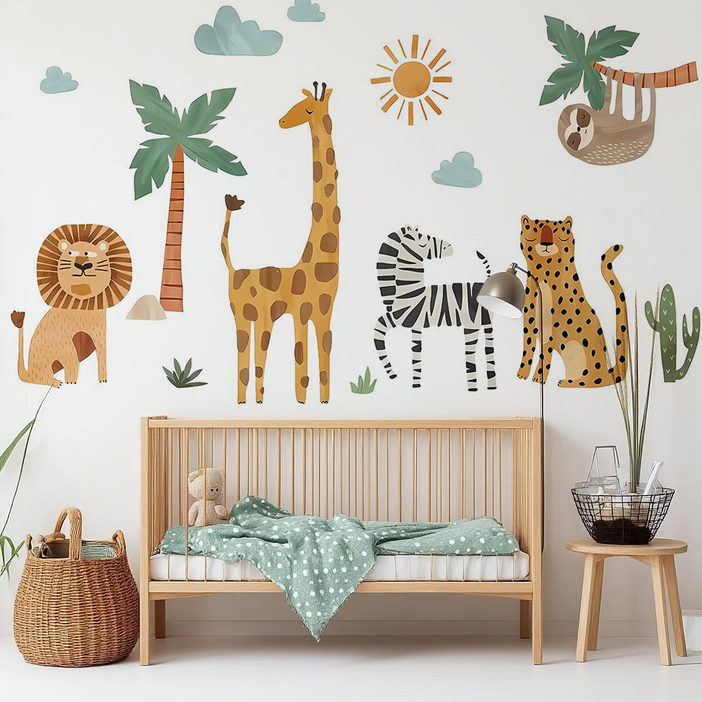 Jungle Animal Friends Nursery Wall Stickers