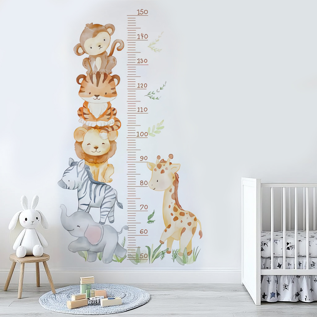 Safari Adventure Height Chart Nursery Wall Sticker