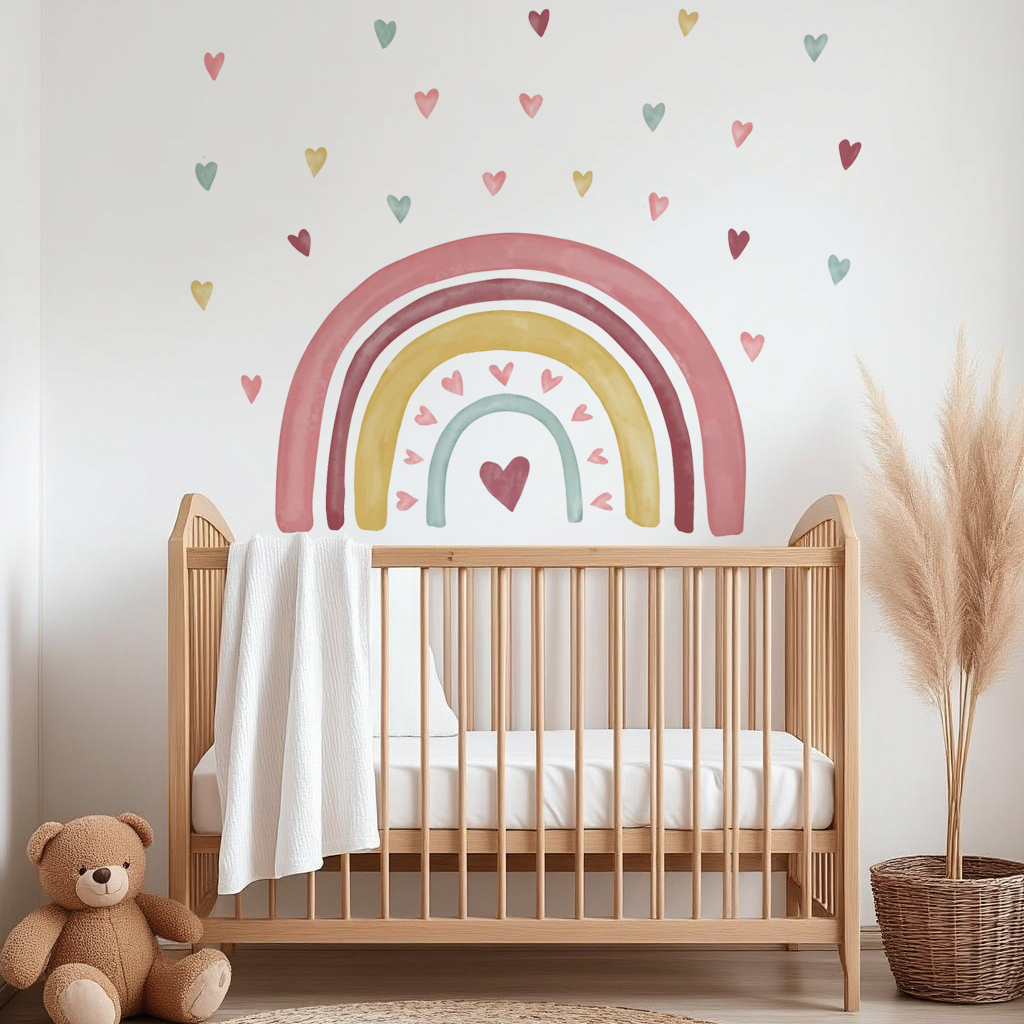 Loving Heart Rainbow Nursery Wall Sticker