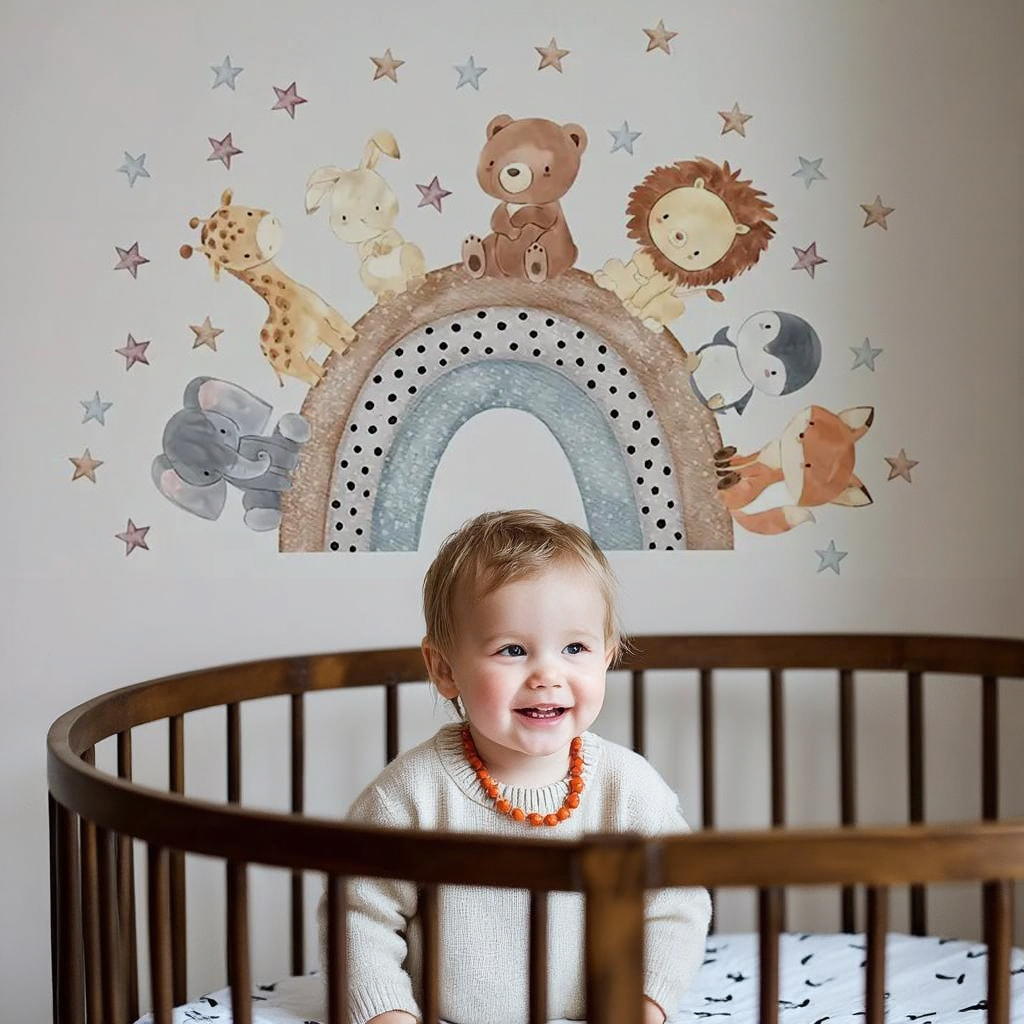 Animal Rainbow Nursery Wall Sticker