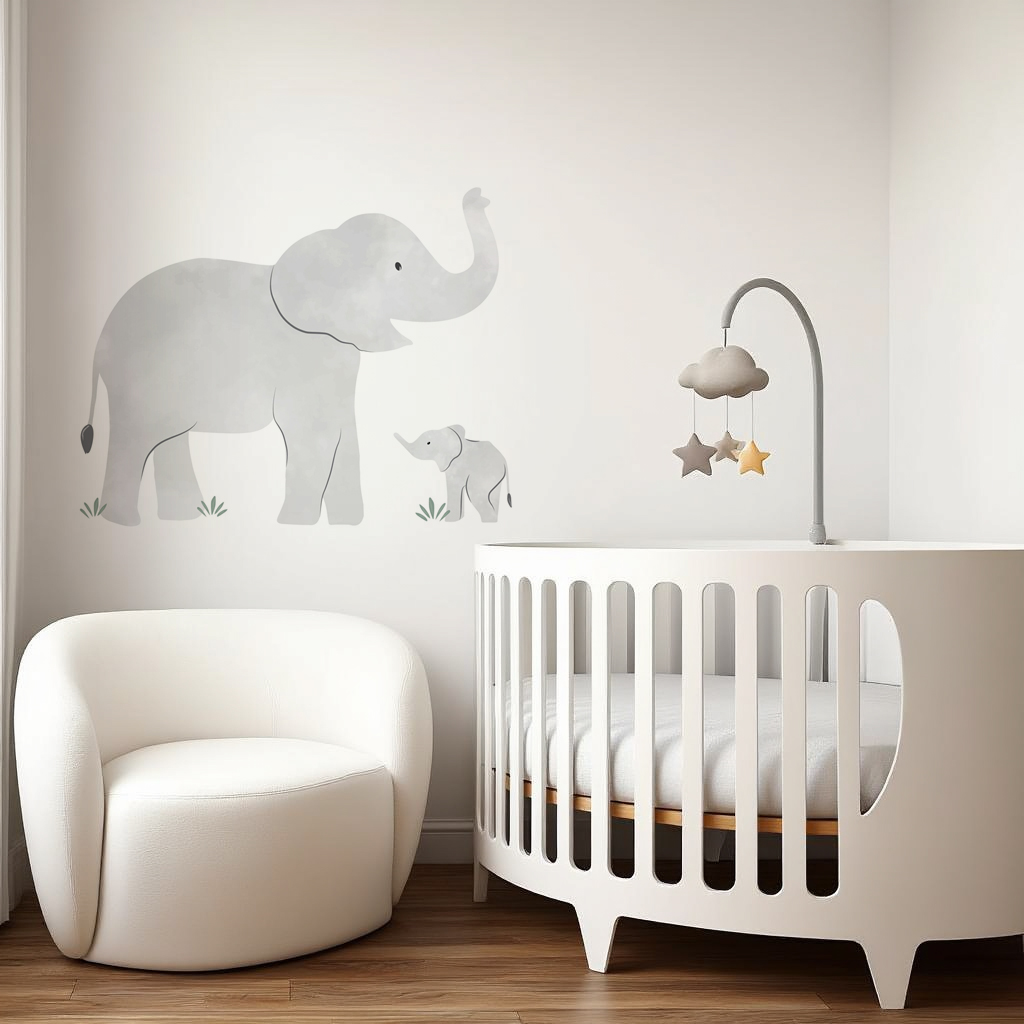 Mama & Baby Elephant Wall Sticker
