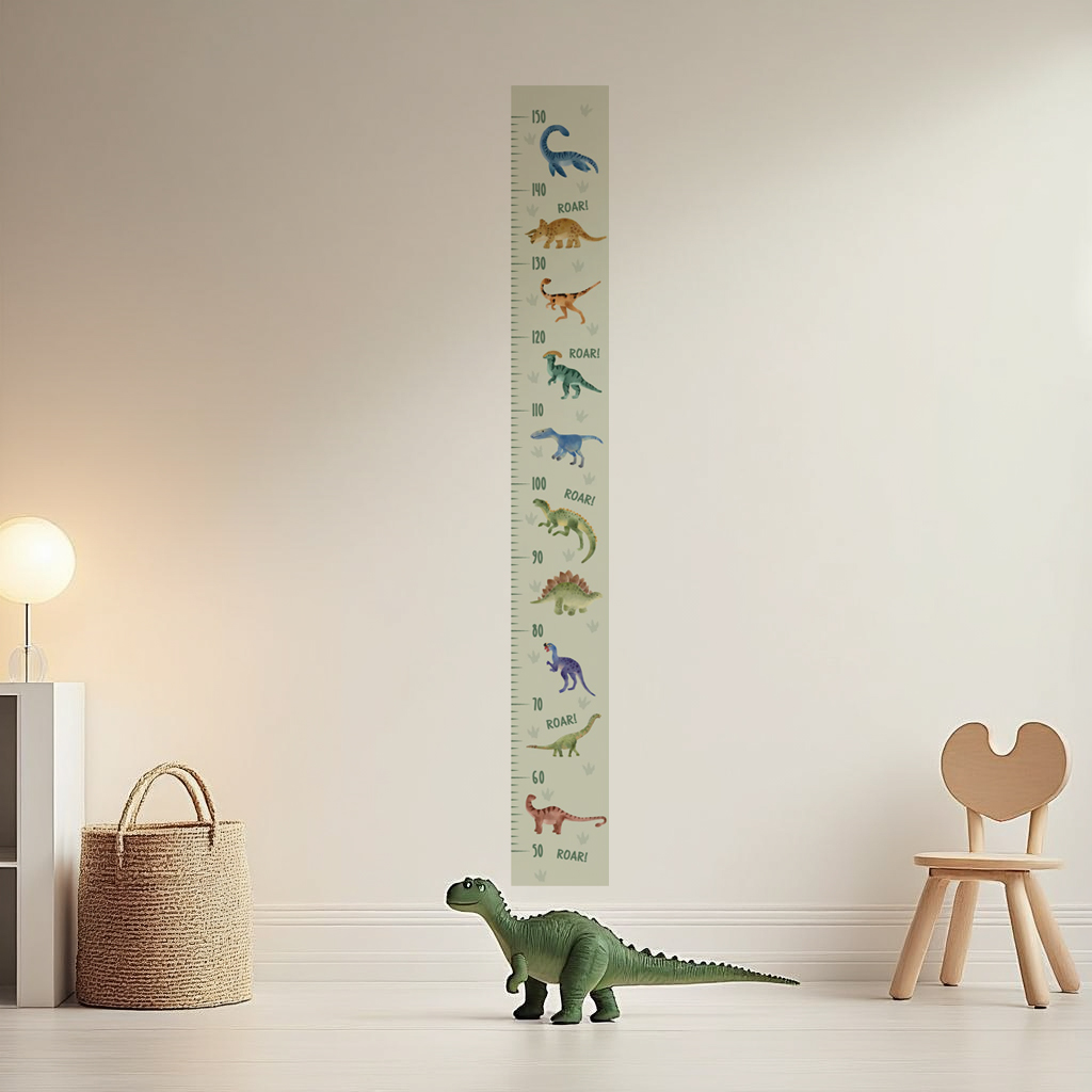 Dinosaur Height Chart Nursery Wall Stickers