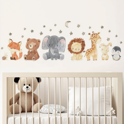 Animal & Stars Nursery Wall Stickers