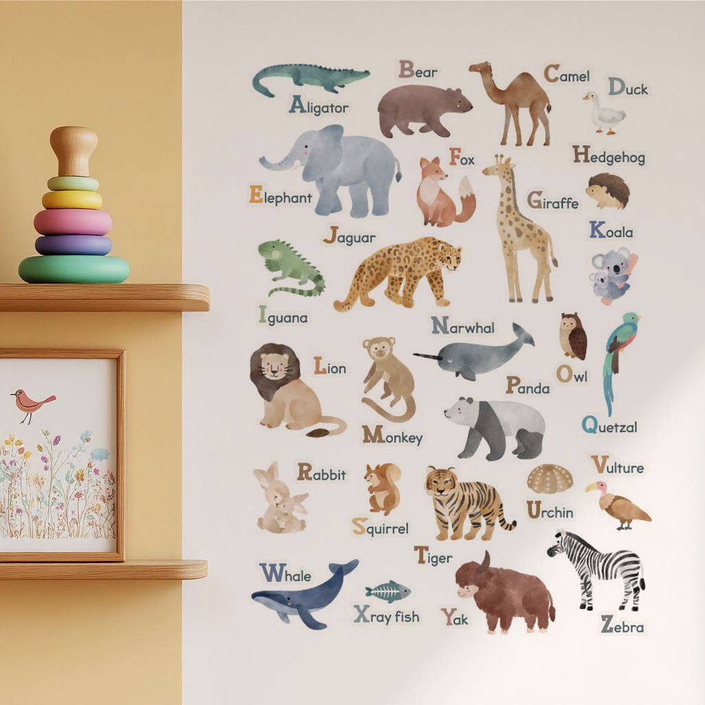 ABC Animal Friends Alphabet Wall Stickers