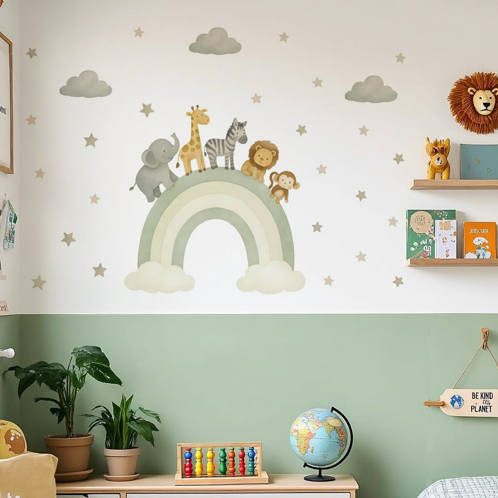 Over The Rainbow Animal Wall Sticker
