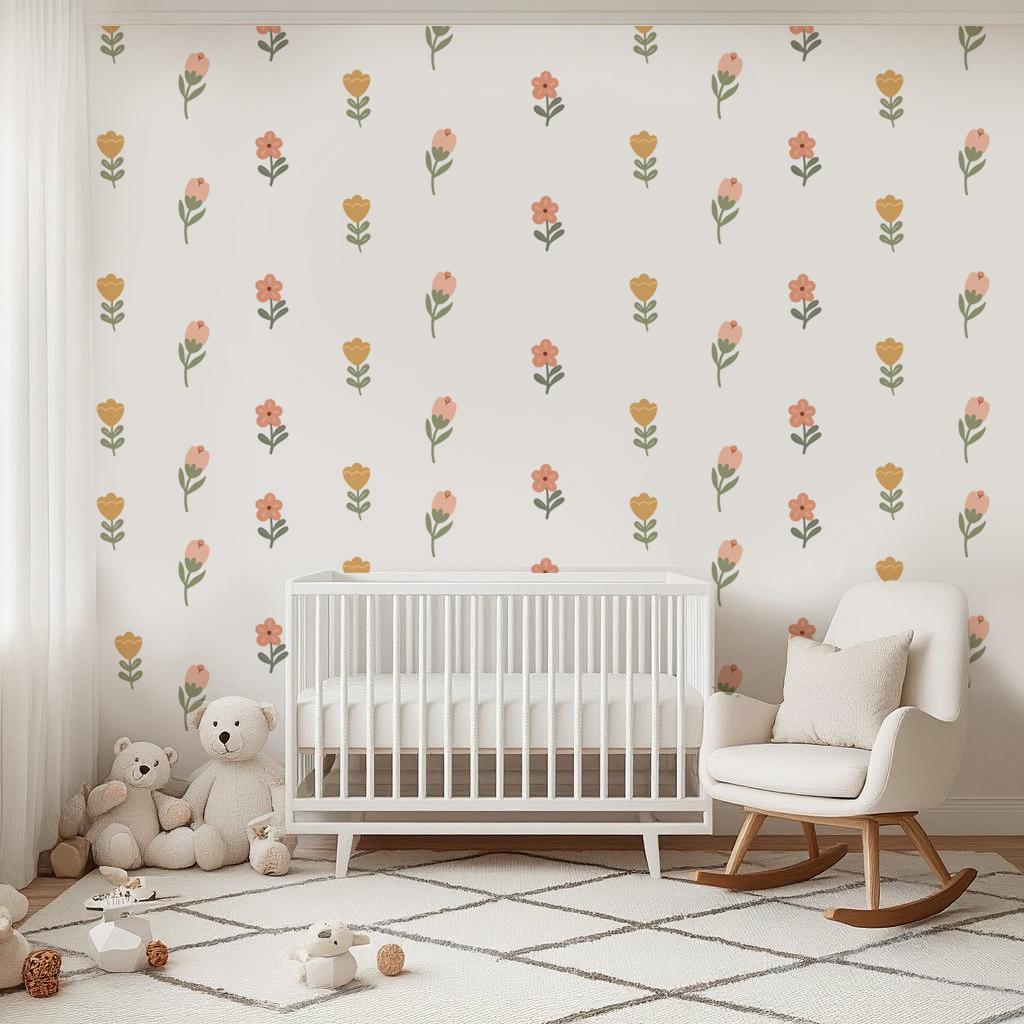 Boho Flowers Nursery Wall Stickers