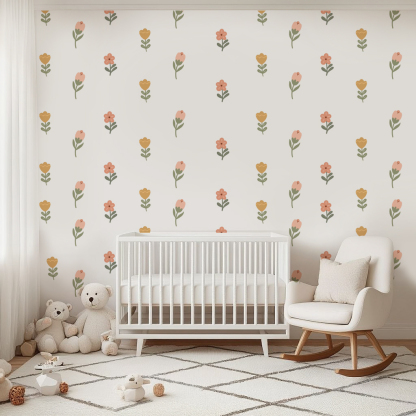 Boho Flowers Nursery Wall Stickers
