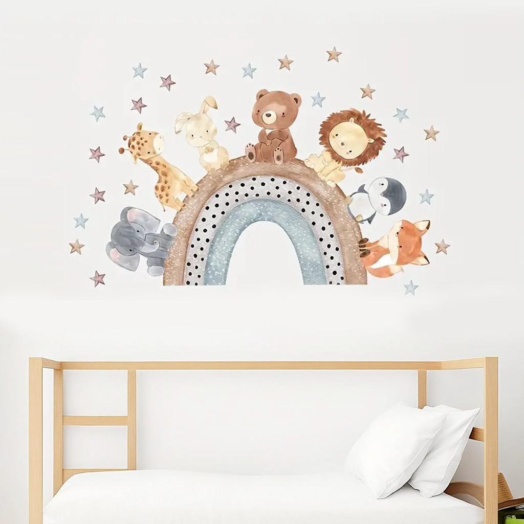 Animal Rainbow Nursery Wall Sticker