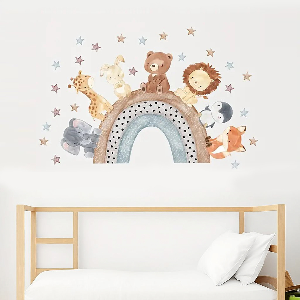 Animal Rainbow Nursery Wall Sticker