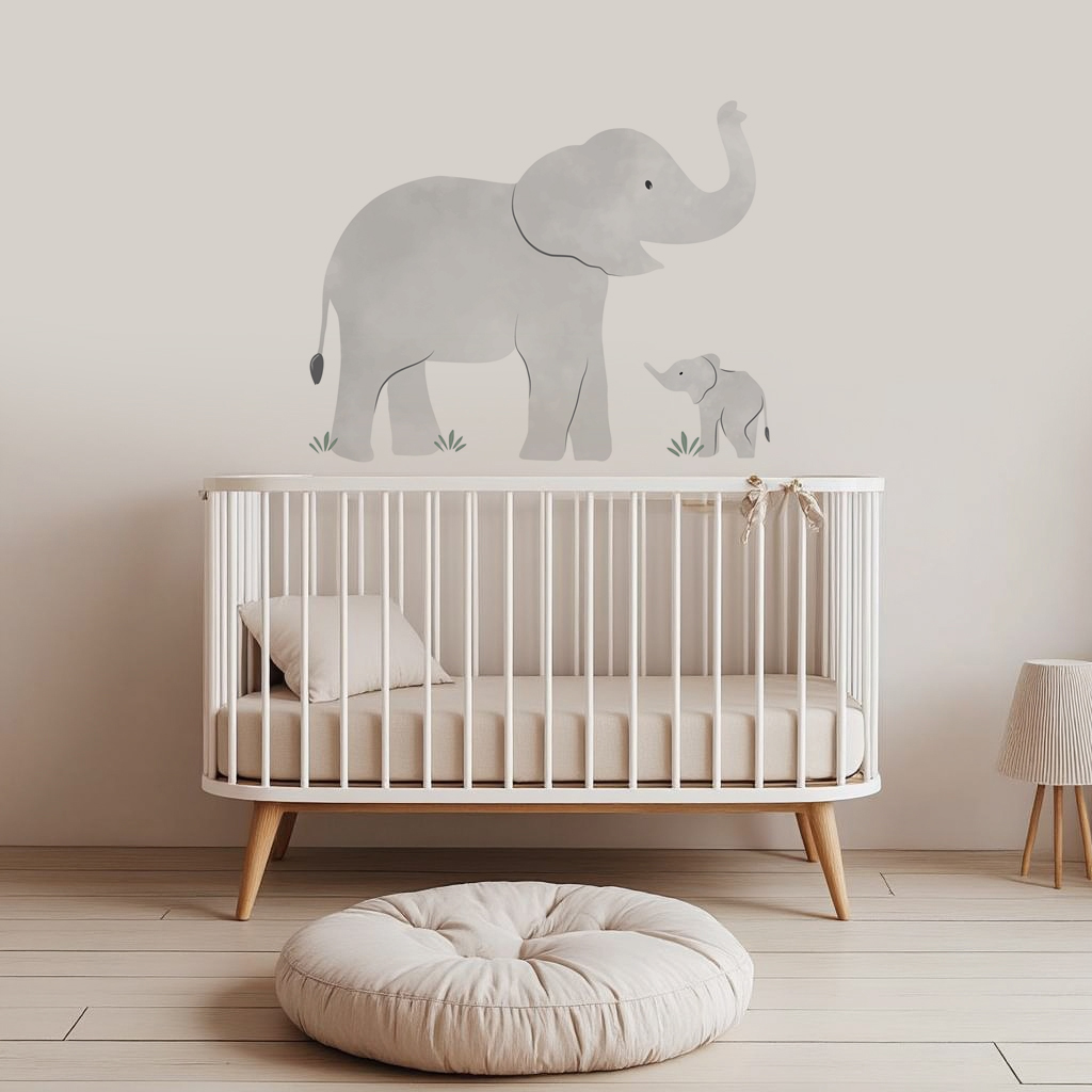 Mama & Baby Elephant Wall Sticker