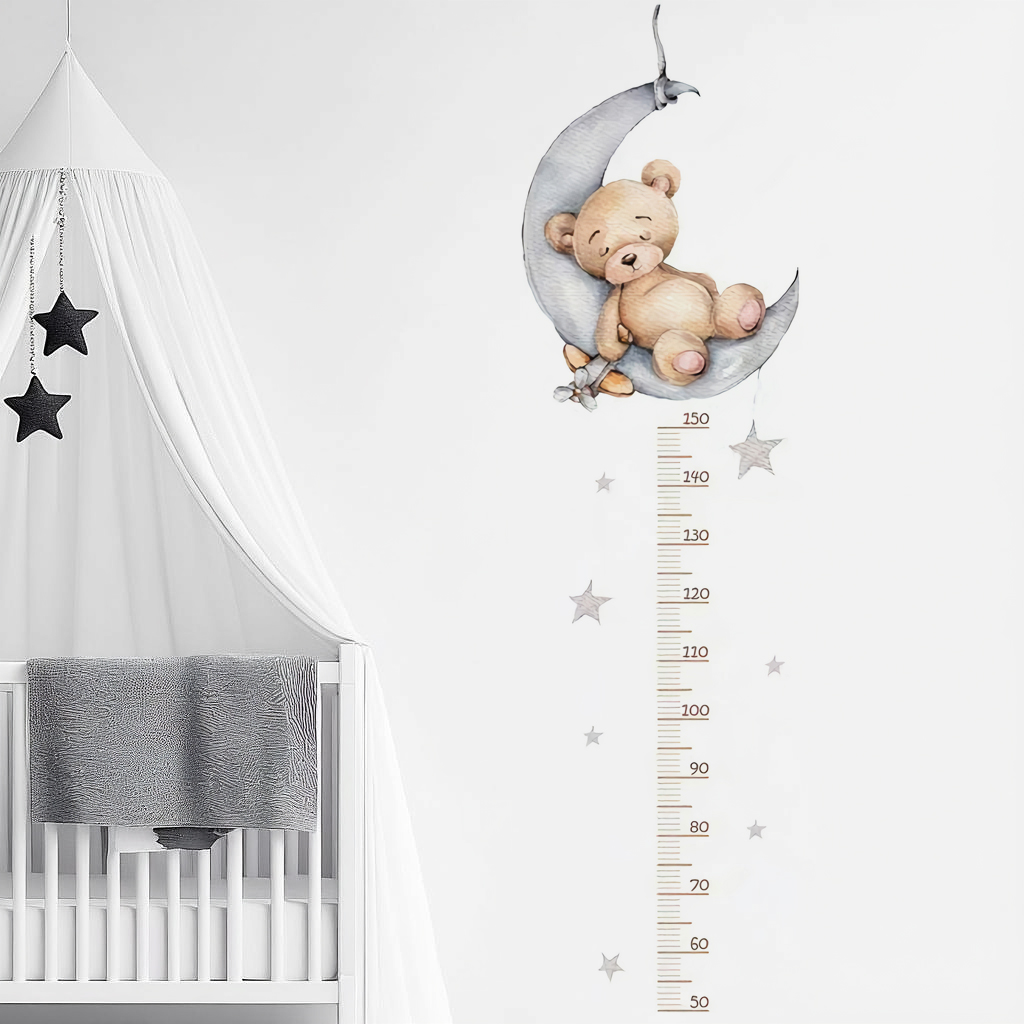 Moon & Bear Height Chart Nursery Wall Sticker