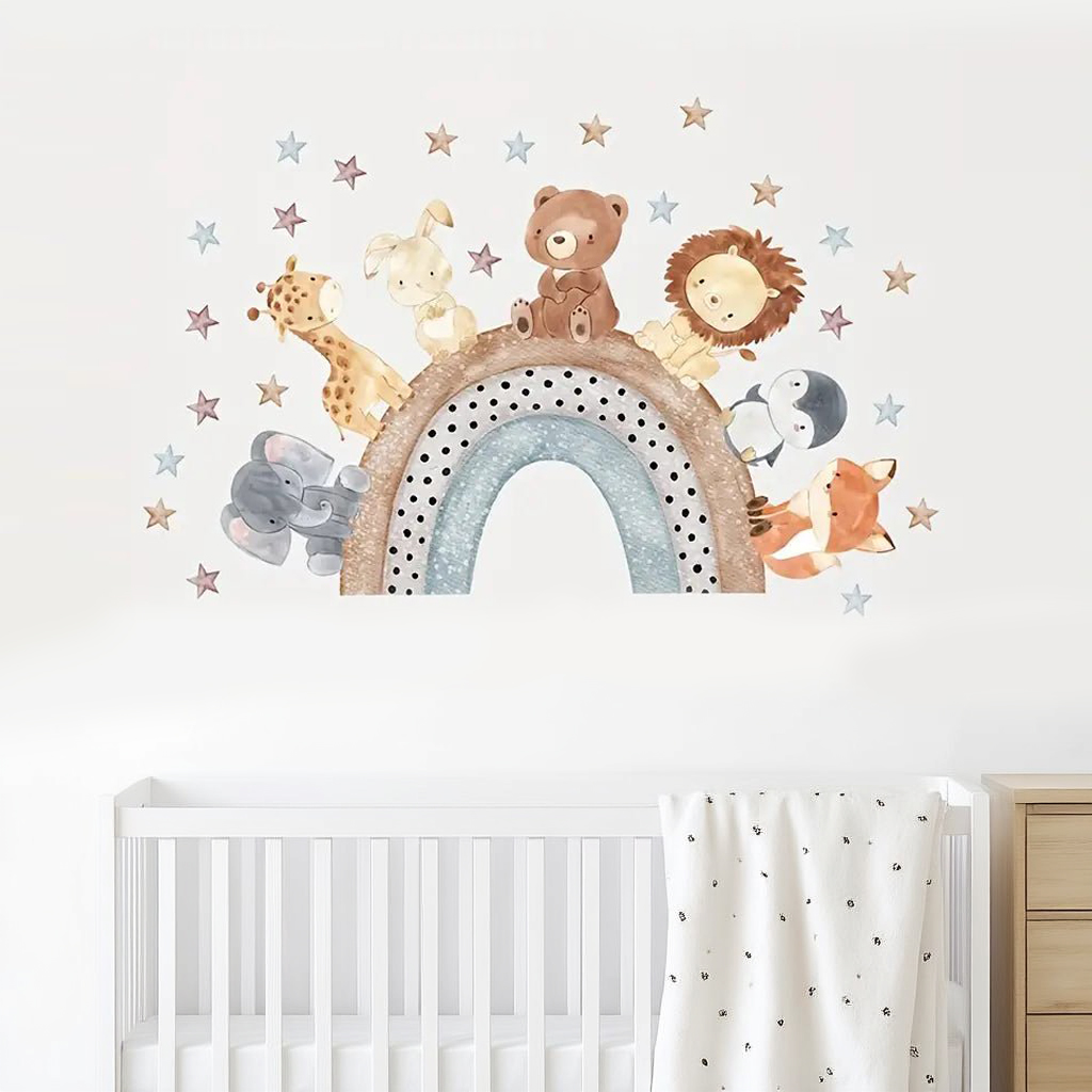 Animal Rainbow Nursery Wall Sticker