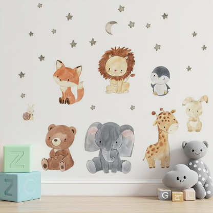 Animal & Stars Nursery Wall Stickers