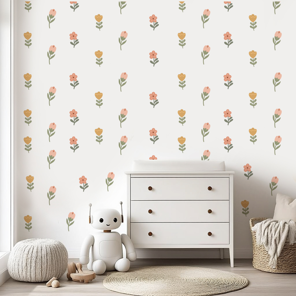 Boho Flowers Nursery Wall Stickers