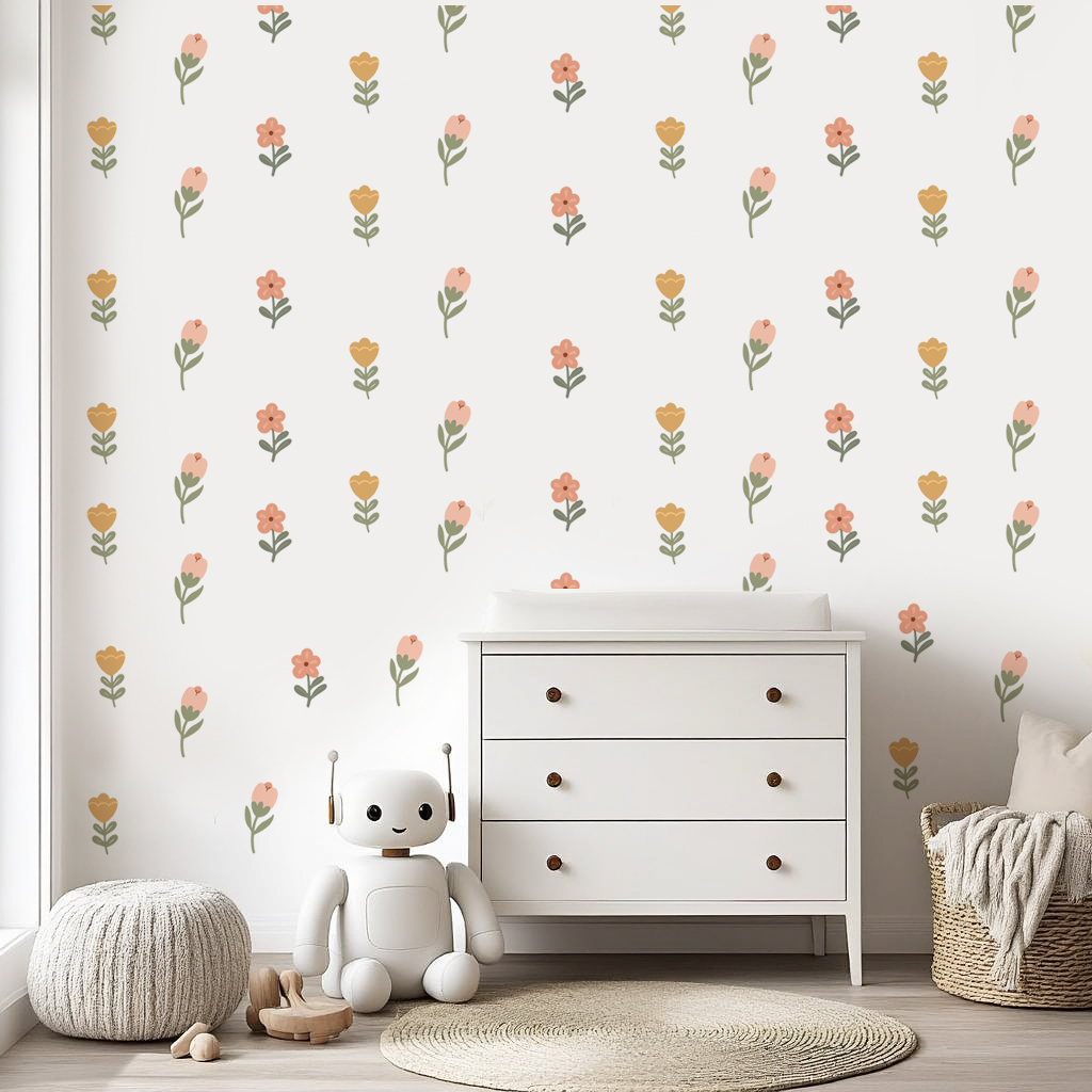 Boho Flowers Nursery Wall Stickers