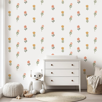 Boho Flowers Nursery Wall Stickers