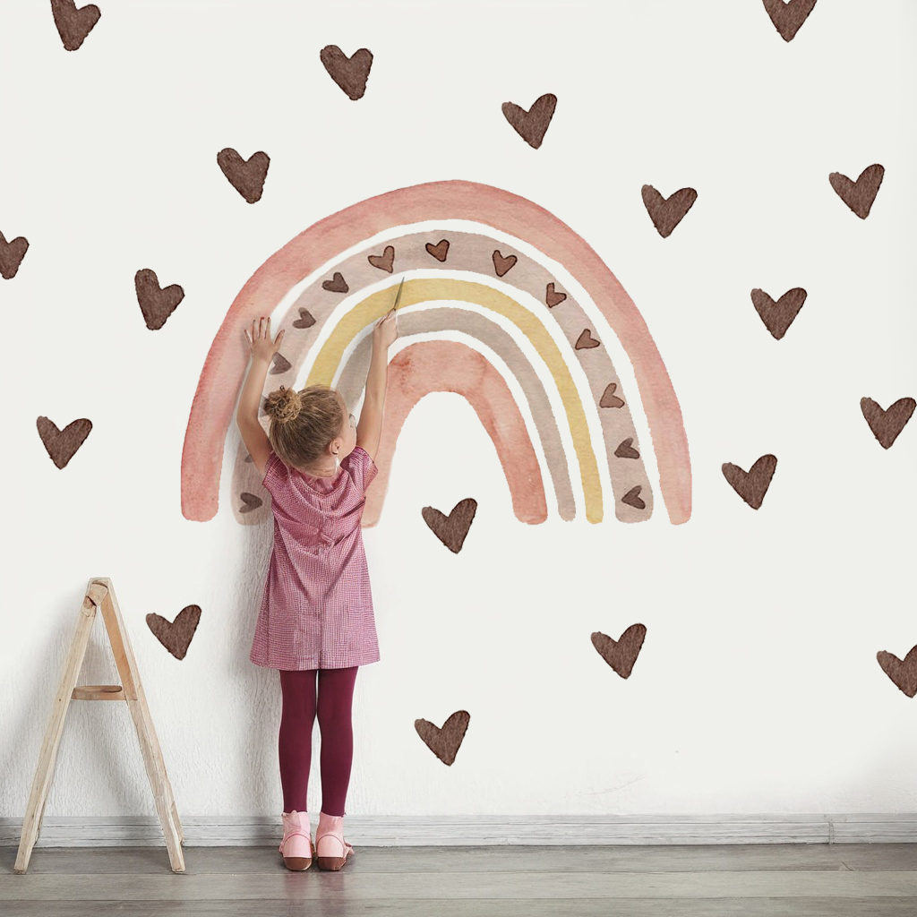 Heart Rainbow Nursery Wall Sticker