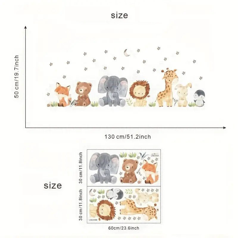 Animal & Stars Nursery Wall Stickers