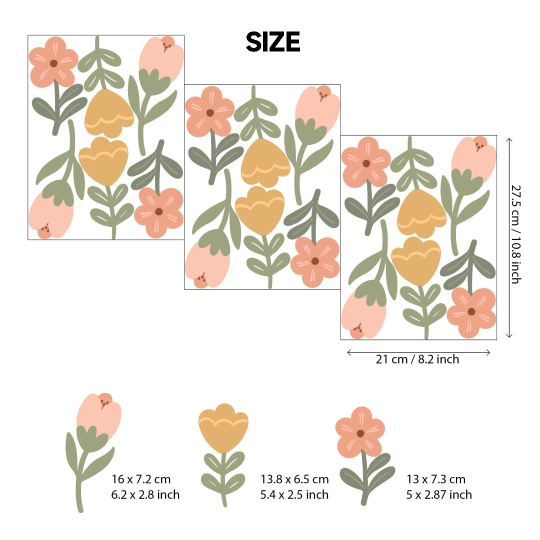 Boho Flowers Nursery Wall Stickers