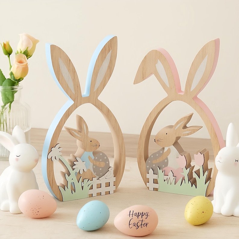 Wooden Easter Bunny,Easter Bunny Decor