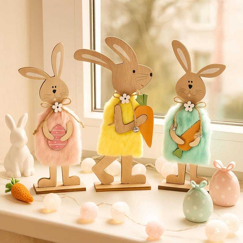 Wooden Easter Bunny,Easter Bunny Decor