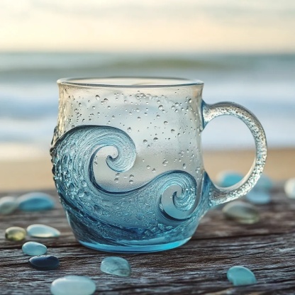 🌊 Sea Glass Wave Mug