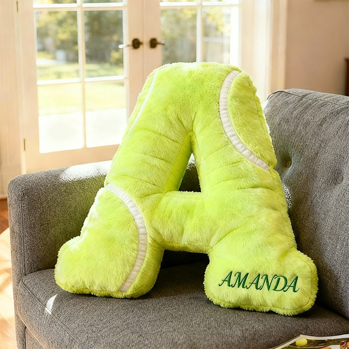 Personalized Baseball Letter Pillow with Custom Name for Sports Fans