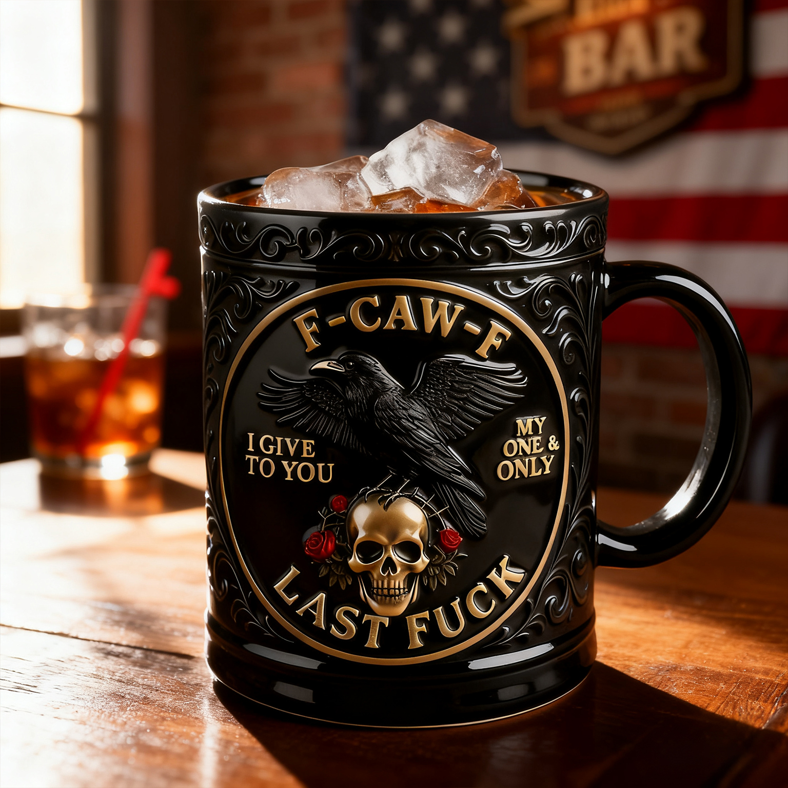 🖤“My One & Only Last F***” Black & Gold Raven Mug(𝐋𝐮𝐜𝐚𝐬 𝐇𝐚𝐥𝐞 𝐇𝐚𝐧𝐝𝐦𝐚𝐝𝐞)