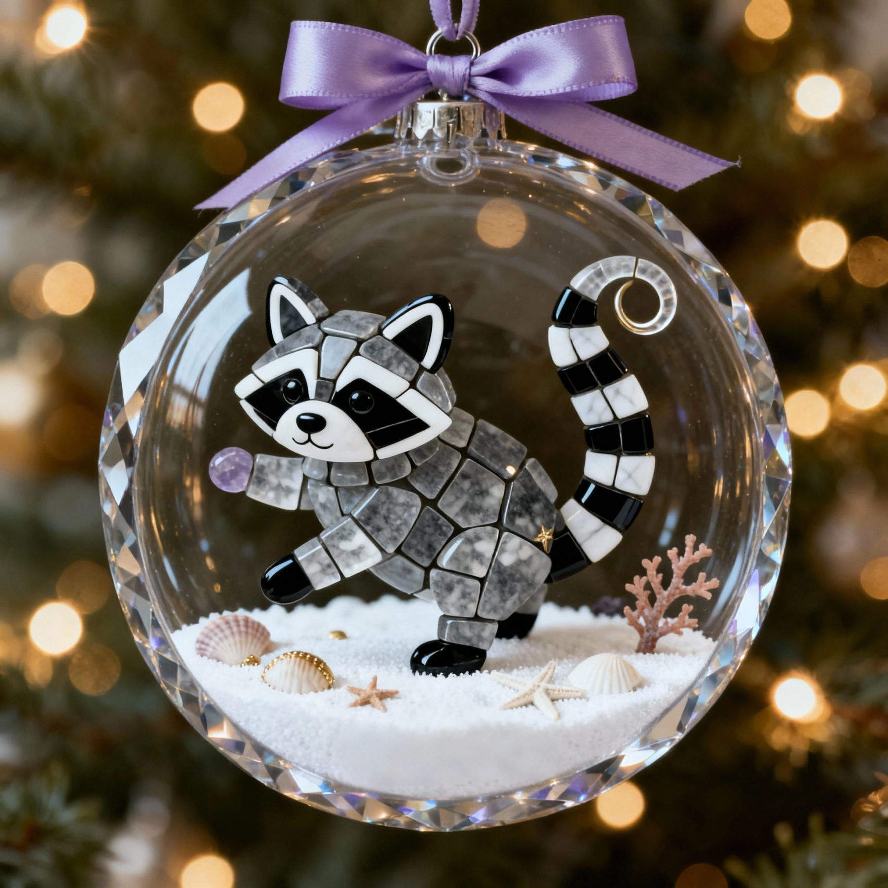 ⏰Promotion 49% OFF🦝Animal-themed Sea Glass Christmas Tree Decoration