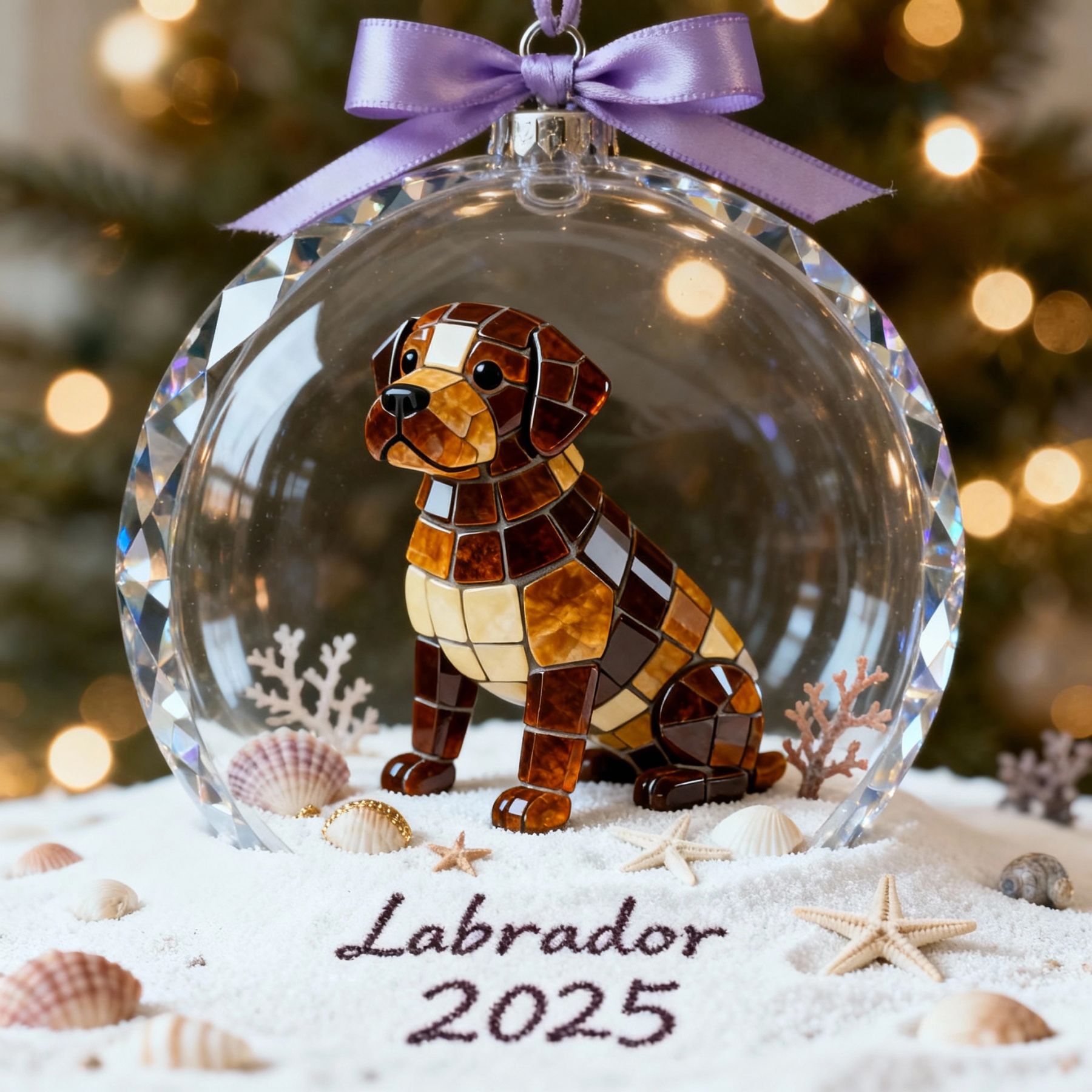 ⏰Promotion 49% OFF🦝Animal-themed Sea Glass Christmas Tree Decoration