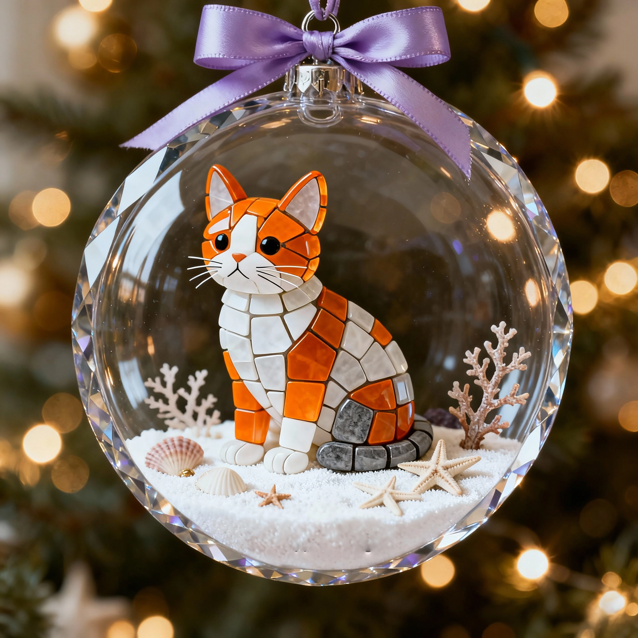 ⏰Promotion 49% OFF🦝Animal-themed Sea Glass Christmas Tree Decoration