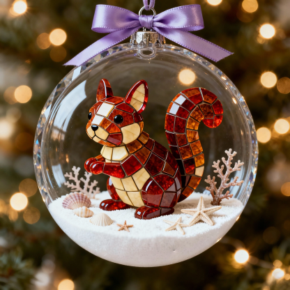 ⏰Promotion 49% OFF🦝Animal-themed Sea Glass Christmas Tree Decoration