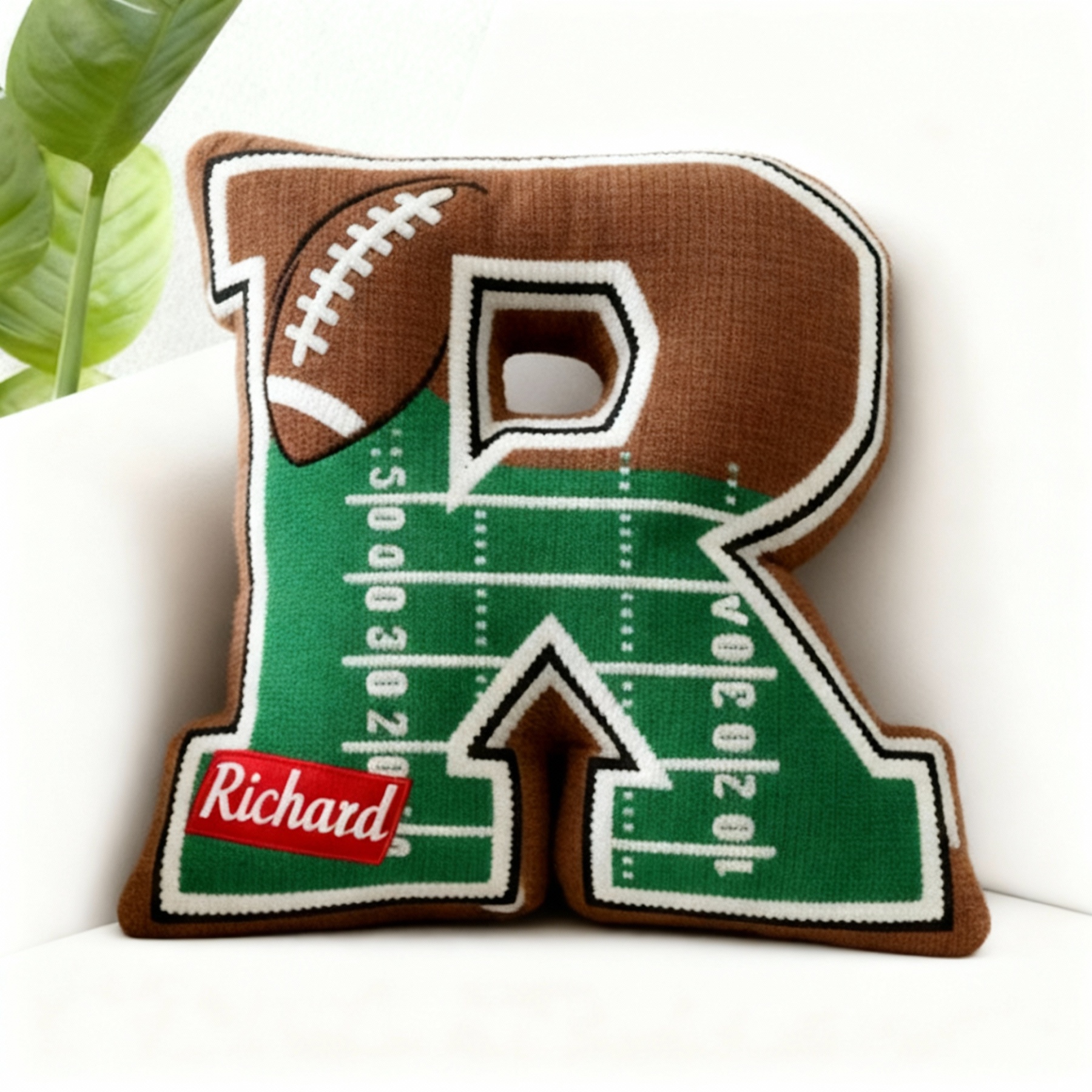 Personalized Baseball Letter Pillow with Custom Name for Sports Fans