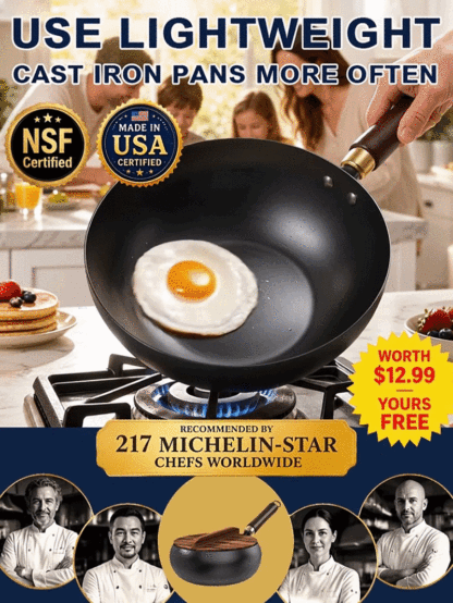 🔥🔥🔥【Heritage Craftsmanship】CenturyPan Handcrafted Cast Iron - Built to Last 100 Years！Grill, Fry, Steam, Bake, and More！