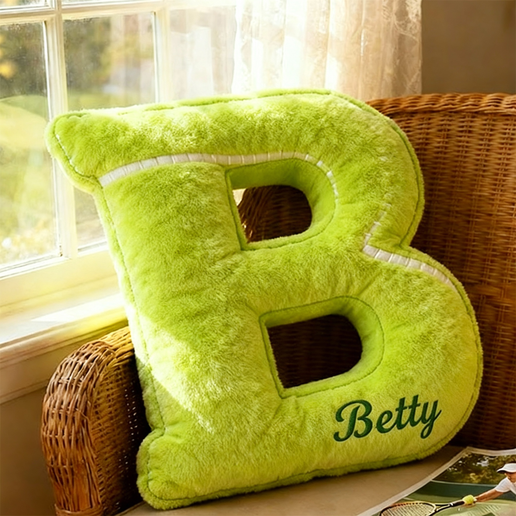 Personalized Baseball Letter Pillow with Custom Name for Sports Fans